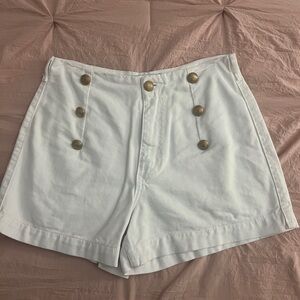 Zara White High Waist Shorts